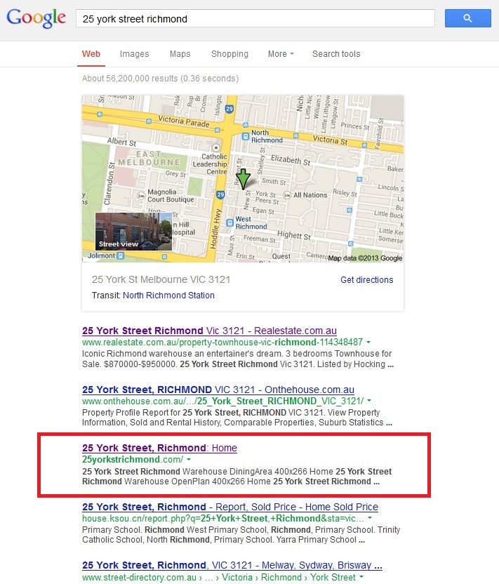 25 york street google on 8 August 2013 on Google